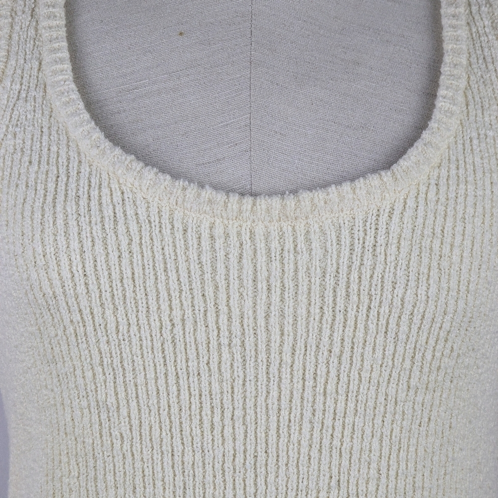 Rails Albie Tank Scoop Neck Linen Cotton Blend Textured Rib Knit Ivory M NWT - Picture 4 of 14